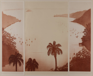 PETER HICKEY (1943 -), Harbour Sun, (triptych), etching, signed and titled in the lower margin "Hickey,'85, A/P Harbour Sun", titled verso with galley No.3. 85 x 102cm