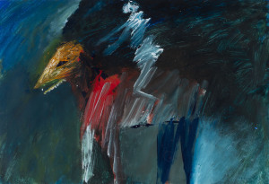 JOHN RICHARD HOWLEY (1931 -), horse and rider, oil on paper, signed lower right "Howley, '97", ​42 x 61cm