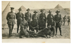 POSTCARDS WW1 Australian soldiers including 4th Anzac Camel Regiment, Light Horse, etc, 29 cards in a tartan album