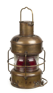 A Japanese ship's lantern, copper, brass and glass, early 20th century, ​58cm high