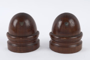 A pair of Australian bookends, blackwood with silver map of Tasmania, early 20th century, ​13cm high