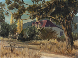 GEORGE ARNOLD (Australian, working 1940s-50s), old farm house, oil on board, signed lower right "George Arnold, '59", ​30 x 40cm