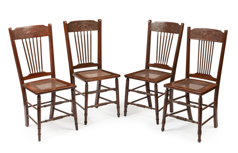 Set of four Australian emu back dining chairs, circa 1900