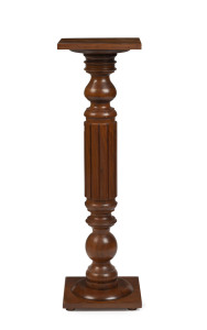 An Australian blackwood fluted pedestal, circa 1900, ​100cm high, 29cm wide, 29cm deep