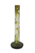 EMILE GALLE "Gum Blossom" French three coloured cameo glass vase, circa 1900, tall cylindrical form with robust onion shaped base, signed in foliage near base "Gallé", an impressive 59cm high