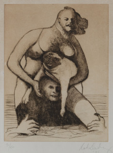 ROD DUDLEY (1935 - ) untitled, sepia etching, editioned 31/50, signed and dated "'86" in lower margin, 19.5 x 15cm (image).