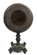 An Anglo-Indian occasional table with ornate carved decoration, 19th century, 74cm high, 66cm diameter - 2