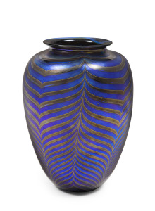 DENIZEN Australian iridescent art glass vase by Robert Wynne, Tasmanian origin, late 20th century, ​stamped "Denizen", 18cm high