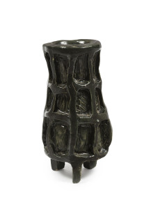 PRO HART pottery vase with green glaze, incised "Pro Hart '67", ​14cm high