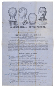 PHRENOLOGY IN EARLY MELBOURNE Four written and printed reports on the "character and talents" of Melbourne residents of the 1850s; mixed condition.