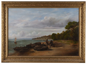 COLONIAL SCHOOL A Coastal Scene (believed to be Port Phillip Bay) oil on canvas, 19th Century, 48 x 71cm