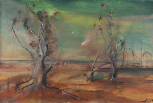 DYER Untitled (Central Australian Landscape), acrylics on canvas, signed "Dyer" lower right,