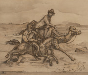 NICHOLAS CHEVALIER (1828 - 1902) (The Great Australian Exploration Race), pen & wash, c1860, 22.5 x 26cm.