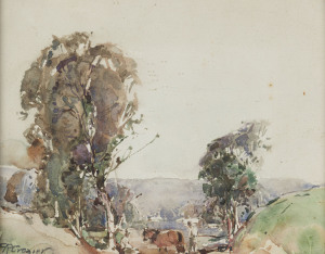 FRANK CROZIER (1883 - 1948), (Landscape), watercolour, signed "F.R.Crozier" lower left, 19 x 23cm.