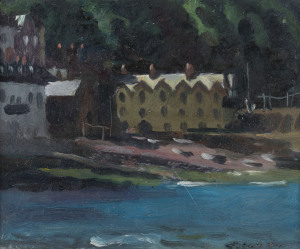 COLIN COLAHAN (1897 - 1987) Sketch at Clovelly, 1946, oil on card, titled verso; signed lower right,