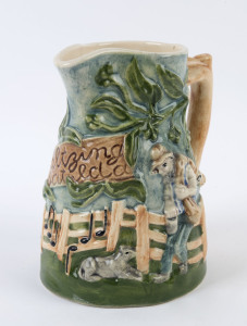 DIANA POTTERY "Waltzing Matilda" musical jug (missing mechanism), ​20.5cm high