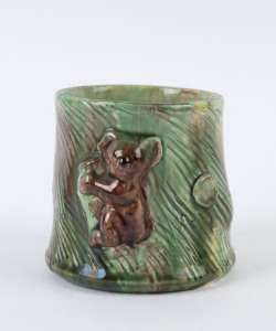 Australian pottery koala vase, possibly a workman's piece, ​9.5cm high, 10.5cm diameter