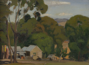 VAUGHAN MURRAY GRIFFIN (1903 - 1992) (Attrib.) Landscape with farmhouse oil on board, 29.5 x 40cm.
