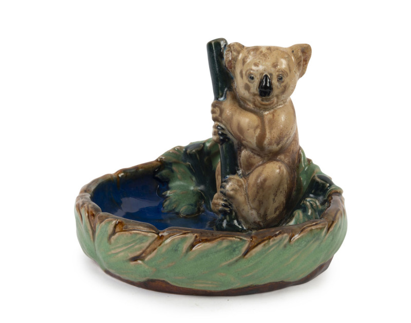 ROYAL DOULTON Bibelot stoneware koala bowl by MAUD BOWDEN, early 20th century, impressed "Royal Doulton Lambeth England, Made In England, M.B.", ​1cm high, 15cm diameter