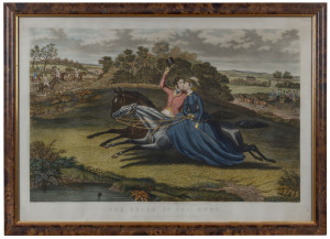 CHARLES HUNT (1829 - 1900), The Belle of the Hunt, aquatint with hand colouring, [Louis Brall, London, 1869], ​60 x 88cm.