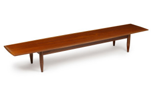 PARKER coffee table, teak, circa 1960s, impressive proportions, 30cm high, 205cm wide, 46cm wide