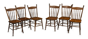 A set of six Australian lyre bird pressed back dining chairs, 19th/20th century