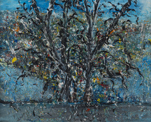 ARTIST UNKNOWN (circle of John Perceval), landscape, acrylic on board, signed lower right (illegible), ​60 x 75cm