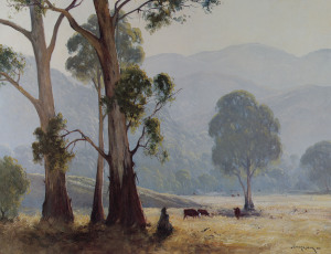 LEONARD LONG (1911-2013), I.) Through the Fog, Harrietville, VIC, II.) At Lake George, New South Wales, colour lithographs, 10/200, signed and titled in pencil in the lower margin, 66 x 85cm each