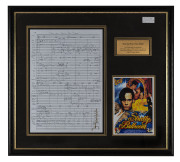 DAVID HIRSCHFELDER signature on handwritten musical score for Scot & Fran's Paso Doble music from Strictly ballroom, attractively mounted and framed, ​61 x 68cm overall