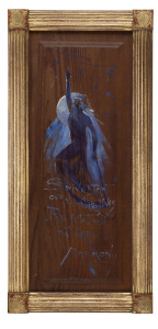 GEORGE WASHINGTON LAMBERT (attributed), a pair of hand painted timber panels, ​artist name noted verso, 47 x 18cm each