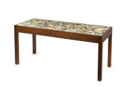 JOHN PERCEVAL important tile top coffee table painted with quince motif, comprising ten tiles, signed upper left "J. Perceval '50", 36cm high, 81cm wide, 33.5cm deep. EXHIBITED National Gallery of Victoria, October 2014 - March 2015 - 2