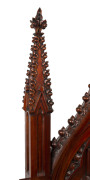 THE MODERATOR'S CHAIR REMOVED FROM SCOTS' CHURCH, COLLINS STREET, MELBOURNE An Australian cedar Gothic Revival Moderator's chair of lofty proportions, circa 1860. The two tapering column back posts with crocketed pinnacles and carved finials, flanking a c - 3