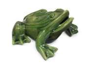 McHUGH green glazed pottery frog, 9.5cm high, 16cm long