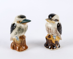 Grace Seccombe style kookaburra statues (two items), no factory marks, ​8cm high