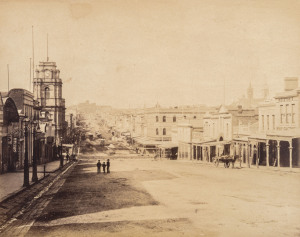 A fine nineteenth century album of photographs compiled by a traveller, the album 29 x 43cm, full leather with blind tooled decoration, upper and lower boards with gilt ornament and upper board titled in gilt "Australian Photographs"; marbled endpapers, a