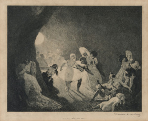 NORMAN LINDSAY (1879-1869), From The Moon, etching, signed lower right "Norman Lindsay" and titled in the lower centre, ​20 x 23cm