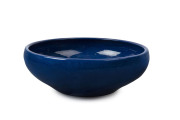 OSREY blue glazed pottery fruit bowl, incised "Osrey, Ballarat, 1924", ​7.5cm high, 22cm diameter
