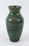 V.A.P. (Victoria Art Pottery) green glazed mantel vase by WILLIAM FERRY, triangular factory mark "V.A.P.", ​27cm high250