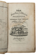 HOWE, Anne: "The New South Wales CALENDAR and GENERAL POST OFFICE Directory, 1836" [Sydney, Gazette Office, undated but 1835]. 410 pp + the General Post Office Directory of 147 pp. With the map of Sydney (incomplete), all plates and engraved advertisement - 2