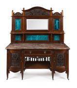 ROBERT PRENZEL (attributed) "WARATAH" bedroom suite. A superb example of Australian Arts & Crafts design and manufacturing, utilizing the finest cuts of Tasmanian fiddleback blackwood. Comprising a stunning beaconsfield robe, bedside cabinet, two side ch - 3