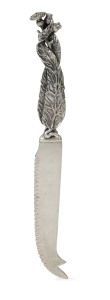 Australian sterling silver cheese knife by TREVOR PLATT made for LIBUCHA & PLATT, stamped "T.P. 925" with pictorial animal mark, ​19cm long, 61 grams