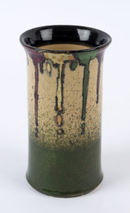 P.P.P (PREMIER POTTERY PRESTON) drip glazed pottery vase, circular "P.P.P." mark, 14cm high