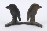 A pair of Australiana kookaburra bookends, cast in bronze, early 20th century, ​13cm high - 2