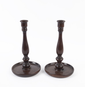 A pair of Colonial candlesticks, turned blackwood, Tasmanian origin, 19th century, ​28cm high