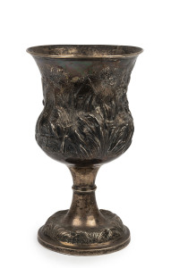 [GEELONG INTEREST] WILLIAM EDWARDS (attributed) sterling silver presentation cup inscribed "Presented To Mr. WILLIAM STERLING late deputy foreman of THE GEELONG VOLUNTEER FIRE BRIGADE by a few of the members as a mark of their esteem, 26th Feb"y 1858". Th