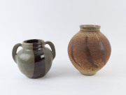 BRYAN TRUEMAN pottery vase; together with a pottery vessel, 20th century, incised "Bryan Trueman, 1979", ​27cm and 20cm high