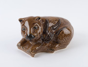 BENDIGO POTTERY wombat statue, ​14cm high, 22cm long