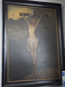 ARTIST UNKNOWN (19th century), Christ on the cross, oil on canvas, ​105 x 73cm