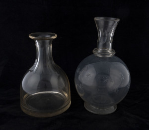 A Georgian ship's carafe and a spherical carafe (2 items), 18th/19th century, 23 and 28cm high