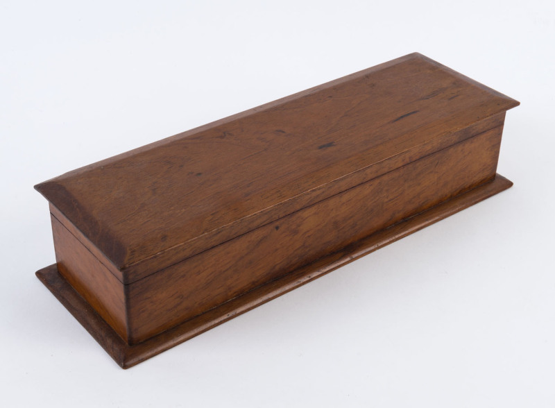 An Australian cedar glove box, late 19th century, ​8cm high, 33cm wide, 11cm deep